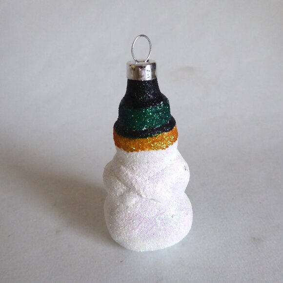 NEW VINTAGE CHRISTMAS SNOWMAN GLASS ORNAMENT SET OF 4 - Picture 7 of 7